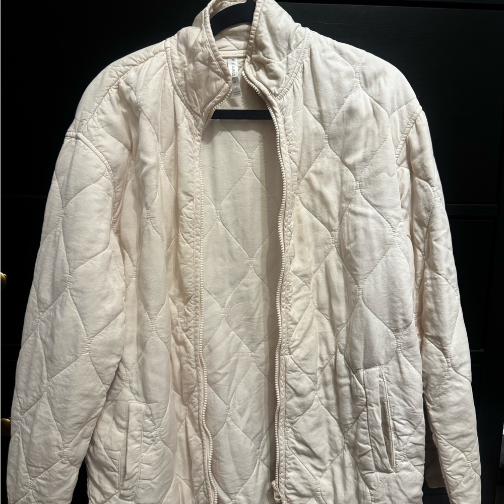 Fabletics Cream Quilted Jacket